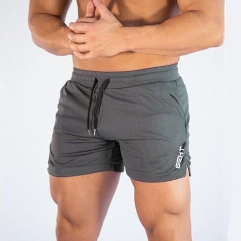 Men's Gym Workout Shorts with Pockets, Lightweight Quick Dry Athletic Shorts for Bodybuilding Training Running in Kuwait