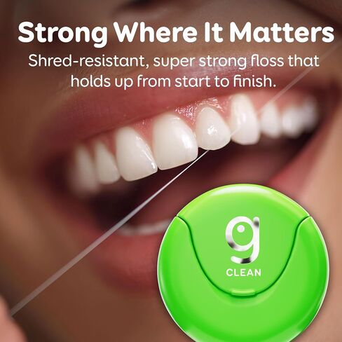 GRIN Clean Dental Floss – 2 Pack (87.4 Yards Total) | Super Strong Floss | Minty | Shred-Resistant | Compact Dispenser Made with Recycled Plastic in Kuwait