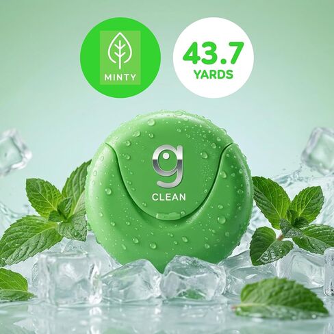 GRIN Clean Dental Floss – 2 Pack (87.4 Yards Total) | Super Strong Floss | Minty | Shred-Resistant | Compact Dispenser Made with Recycled Plastic in Kuwait