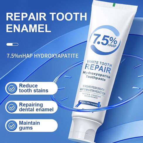 2 Pcs 7.5 hydroxyapatite Toothpaste，Set 2 Pcs Hydroxyapatite Toothpastes for Enamel Protection and Tooth Strengthening, Gentle Mint, Fresh Breath, Daily Use for Oral Health in Kuwait