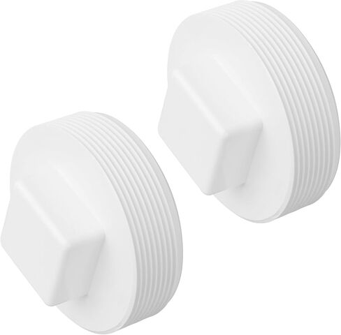قابس تنظيف المجاري PVC مقاس 2 بوصة، غطاء طرفي ملولب ذكر DWV، تركيب الأنابيب لأنظمة أنابيب الصرف الصحي والصرف الصحي - قطعتان in Kuwait