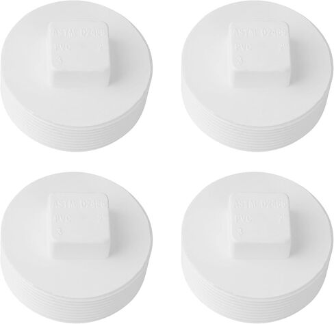 2" PVC Sewer Cleanout Plug, DWV Male Threaded Flush End Cap, Pipe Fitting for Sewer & Drainage Piping Systems - 2 Pcs in Saudi Arabia