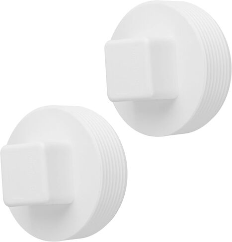 2" PVC Sewer Cleanout Plug, DWV Male Threaded Flush End Cap, Pipe Fitting for Sewer & Drainage Piping Systems - 2 Pcs in Saudi Arabia