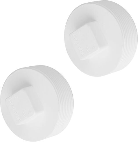 2" PVC Sewer Cleanout Plug, DWV Male Threaded Flush End Cap, Pipe Fitting for Sewer & Drainage Piping Systems - 2 Pcs in Saudi Arabia