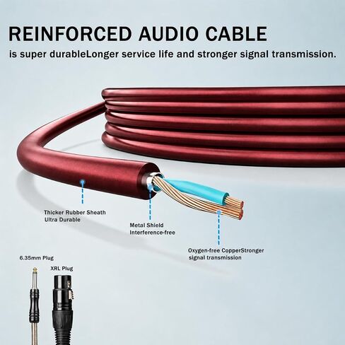 Handheld Wired Microphone - heart-shaped Dynamic Microphone, For speakers, karaoke machines, amplifiers, mixers, with 14 foot XLR to 1/4 inch audio cable, desktop tripod,extension pole,Mic storage bag in Kuwait