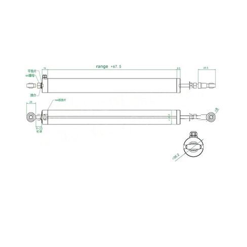 مستشعر الإزاحة الخطية، KPC1-SL 50-300 مم محول طاقة الإزاحة المسطرة الإلكترونية كلا الطرفين مع وصلة كروية (125 مم) in Kuwait