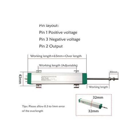 محول طاقة الإزاحة الخطية، KTC-50-450mm، ماكينات حقن مستشعر الإزاحة لقضيب السحب، مسطرة إلكترونية (50 مم) in Kuwait