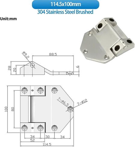 Industrial Machinery Equipment Theft Door Heavy-Duty 304 Stainless Steel Hinge Hardware Components 1Pcs in Kuwait