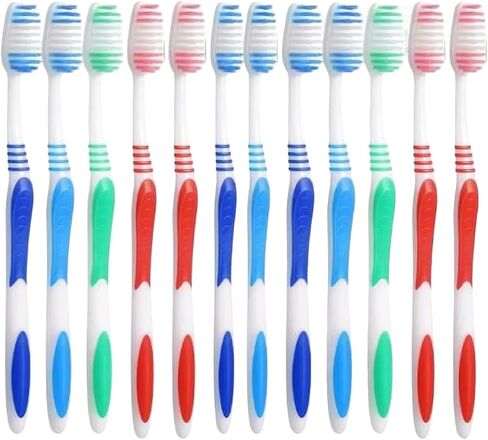 AIAG 12-Count Extra Firm and Hard Bristle Adult Toothbrush Bulk Huge Head Bristle Full Head Manual Toothbrush in Kuwait
