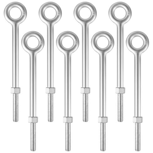 LEIFIDE 8 Pack 3/4'' x 12" Eye Bolt with Nut Rigging Hot Dipped Galvanized Eye Bolt 5200 lb Working Load Limit for Wood Anchoring Chain and Wire Rope in Kuwait