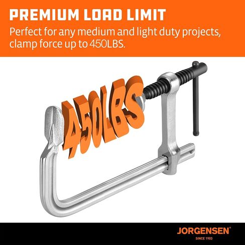 Jorgensen Bar Clamps، 6 بوصة، مشابك فولاذية مطروقة خفيفة الوزن مقاس 6 بوصات لأعمال النجارة واللحام، عبوتان in Kuwait