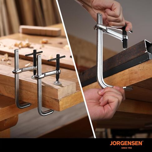 Jorgensen Bar Clamps، 6 بوصة، مشابك فولاذية مطروقة خفيفة الوزن مقاس 6 بوصات لأعمال النجارة واللحام، عبوتان in Kuwait
