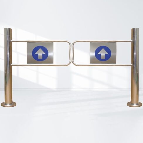 Stainless Steel Swing Gate for Supermarkets, 1-Way Safety Entrance Door, Automatic Closing Pedestrian Gate for Warehouses, Libraries & Shopping Malls (150 x 100 cm / 59.1" x 39.4") in Kuwait