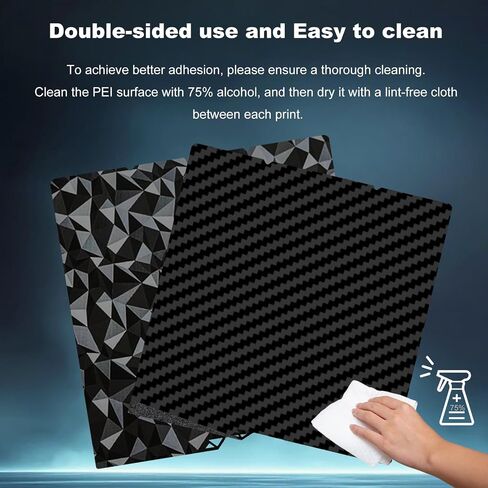 264x276mm 3D Printer Build Plate Smooth PEO+Smooth PET Spring Steel Sheet for Anycubic Kobra S1/ Kobra X/Kobra 4 Heated Bed (Carbon Fiber + Diamond Pattern) in Kuwait