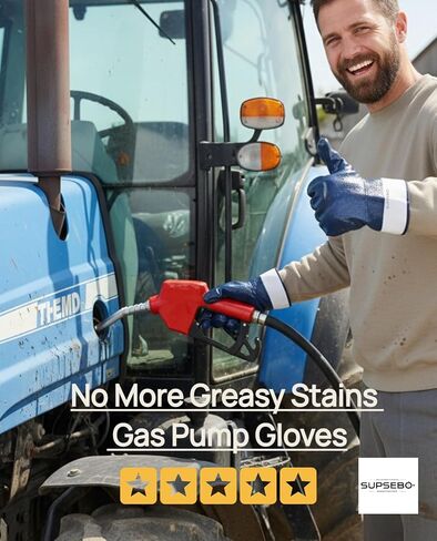 12 Pairs Nitrile Coated Safety Work Gloves, Fuel Gloves for Oil Hauler Blue Chemical & Water Resistant Gloves in Kuwait