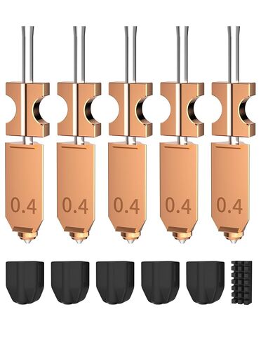 طقم فوهة AD5X مطورة من Mviioe متوافق مع Flashforge AD5X، 0.4 مم جميع المعادن HTR 550 درجة مئوية، 5 عبوات in Kuwait