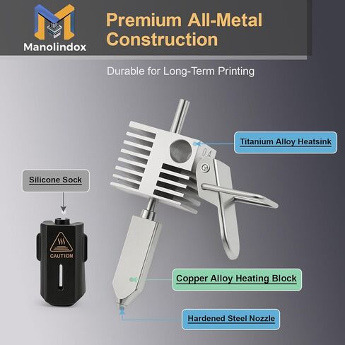 2PK SPARKX i7 Hotend 0.4MM Hardened Steel Nozzle Hot End High Temperature Resistant Replacement Parts for Creality SPARKX i7 3D Printer with Cleaning Tools in Kuwait