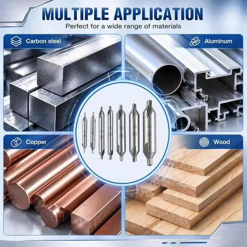 7 Pieces Center Drill Bits Set M2 High Speed Steel Center Drill 60-Degree Angle Bits Kit Countersink Tools for Lathe Metalworking in Size 1.0 1.5 2.0 2.5 3.0 4.0 5.0 in Kuwait