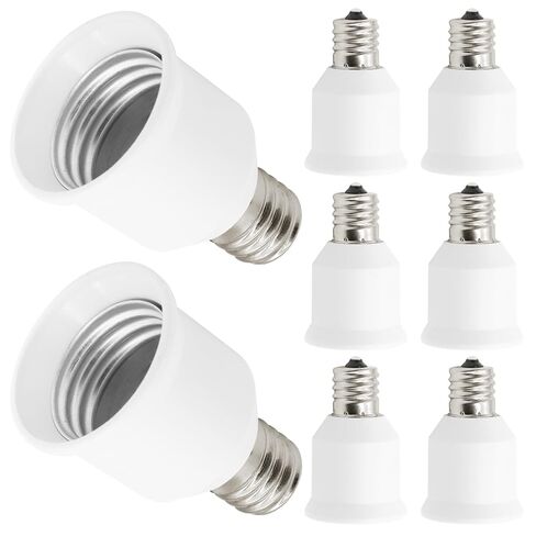 4 Pack E17 to E26 Adapter, Intermediate to Standard Socket, 200W | Flame-Retardant PBT Material, 165°C Heat Resistant, 0-250V Range, Tool-Free Install, For Home Office Commercial Use in Kuwait