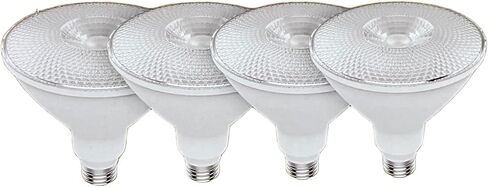 GE Lighting (عبوة من 4) GE Warm White LED PAR38 Flood Light، داخلي خارجي، 15 وات، 1200 لومن، قابل للتعتيم، ضوء عالي الدقة لتباين الألوان وسطوعها الاستثنائيين in Kuwait