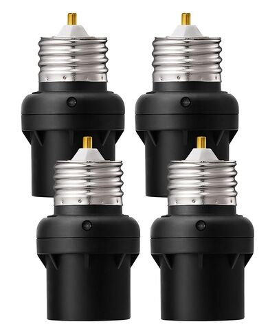 DEWENWILS Light Sensor Socket, E26/E27 Light Socket Adapter, 360° Sensor Rotation, Dusk to Dawn Light Bulb Sockets for Porch Light, Wall Light, Compatible with LED/INC/CFL/Halogen Bulbs, 4 Pack in Kuwait