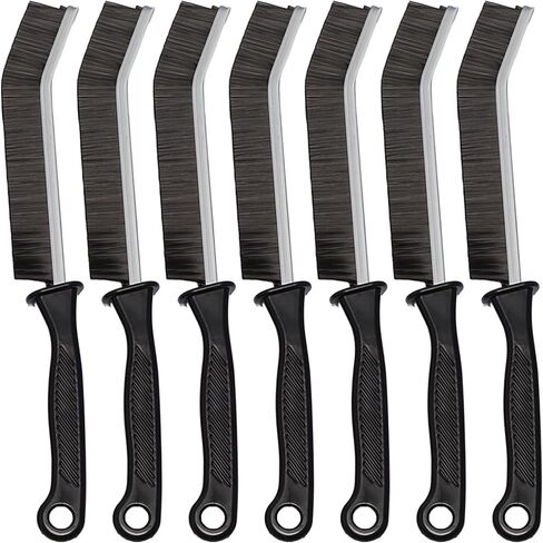 7 Pcs Hard Bristle Crevice Cleaning Brush Set - for Grout, Tight Spaces & Gap Cleaning, Deep Reach Narrow Scrubber Tools for Bathroom Tiles, Kitchen Sink, Window Tracks & Car Vents, Home Essentials in Kuwait