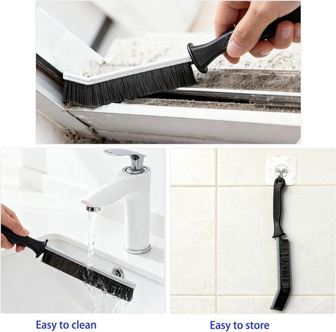 7 Pcs Hard Bristle Crevice Cleaning Brush Set - for Grout, Tight Spaces & Gap Cleaning, Deep Reach Narrow Scrubber Tools for Bathroom Tiles, Kitchen Sink, Window Tracks & Car Vents, Home Essentials in Kuwait