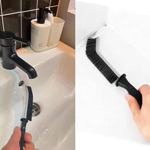 7 Pcs Hard Bristle Crevice Cleaning Brush Set - for Grout, Tight Spaces & Gap Cleaning, Deep Reach Narrow Scrubber Tools for Bathroom Tiles, Kitchen Sink, Window Tracks & Car Vents, Home Essentials in Kuwait