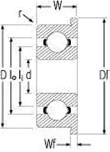 10pcs F6902 F6902ZZ F6902Z F61902-2Z 15x28x7 Flange Bearing Miniature Deep Groove Ball Shielded Bearings in Kuwait
