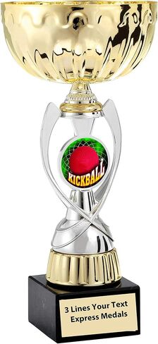 Express Medals Gold - Silver Kickball Metal Trophy Plastic Stem Cup Marble Base and Personalized Engraved Plate in Saudi Arabia
