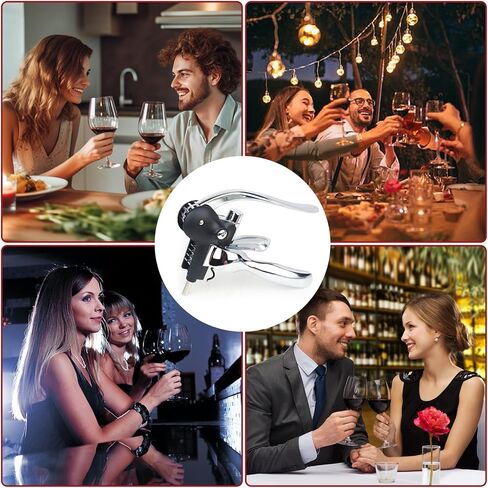 Wine Opener, Rabbit Corkscrew with Luxury Gift Box, Premium 5-Piece Set, Includes Wine Stopper, Foil Cutter, Wine Pourer, Quick and Easy Cork Extraction for Wine Lovers (Futura Silver) in Saudi Arabia