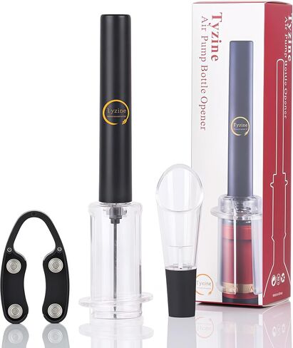 Air Pressure Pump Bottle Opener With Foil Cutter And Aerator Pourer,Simple Cork Remover,Efficient Corkscrew Bottle Opener,Great For Wine Lovers,Perfect Wine Gift. (Black 3 set) in Saudi Arabia