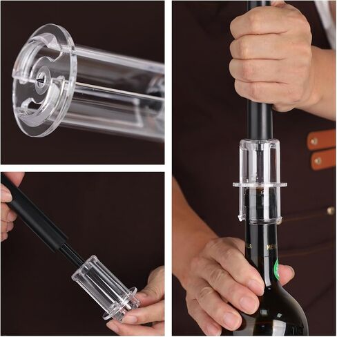 Air Pressure Pump Bottle Opener With Foil Cutter And Aerator Pourer,Simple Cork Remover,Efficient Corkscrew Bottle Opener,Great For Wine Lovers,Perfect Wine Gift. (Black 3 set) in Saudi Arabia