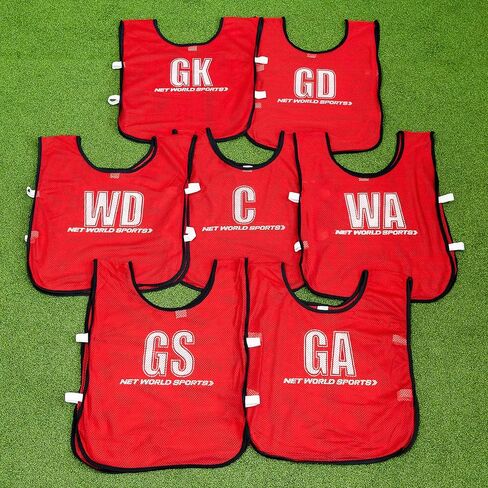 FORZA Netball Bibs [7 or 14 Pack] – Mesh Vests with Position Markings, Kids to Senior Sizes – Ideal for Teams & Schools in Saudi Arabia