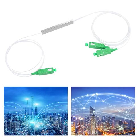 TOP-MAX 1x2 SC/APC PLC Micro Fiber Optical Splitter, Singlemode Optical Splitter for Gigabit Ethernet Data Center LAN Home Wiring and Commercial High-Density Projects in Kuwait