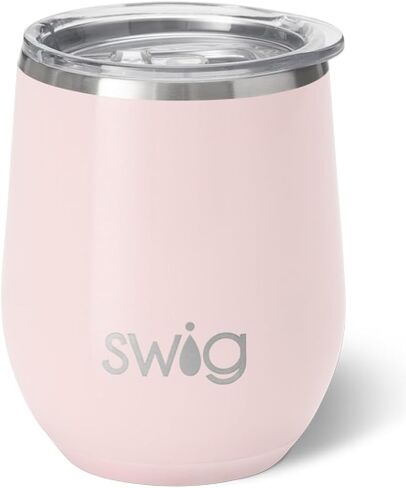 Swig Life 12oz Wine Tumbler with Lid, Stainless Steel, Dishwasher Safe, Portable, Triple Insulated Wine Tumbler (Bride to Be) in Saudi Arabia