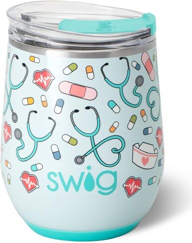 Swig Life 12oz Wine Tumbler with Lid, Stainless Steel, Dishwasher Safe, Portable, Triple Insulated Wine Tumbler (Bride to Be) in Saudi Arabia