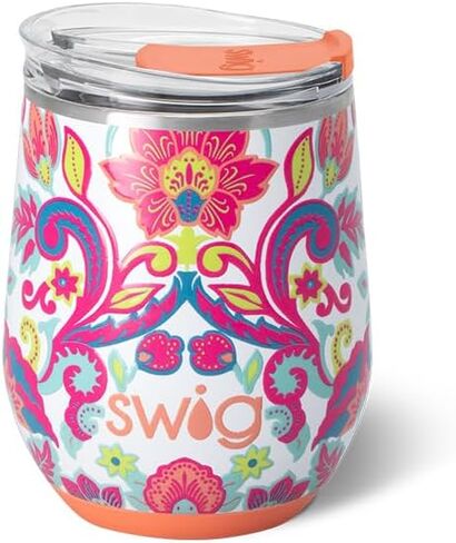 Swig Life 12oz Wine Tumbler with Lid, Stainless Steel, Dishwasher Safe, Portable, Triple Insulated Wine Tumbler (Bride to Be) in Saudi Arabia