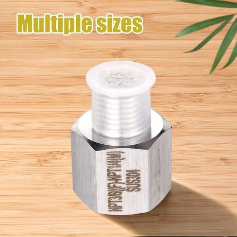 2 قطعة 3/8 "NPT أنثى x 1/4" NPT محول مخفض ذكر، محول خيط كامل من الفولاذ المقاوم للصدأ لصنبور الحمام المطبخ موصل صانع الثلج خط المياه in Kuwait