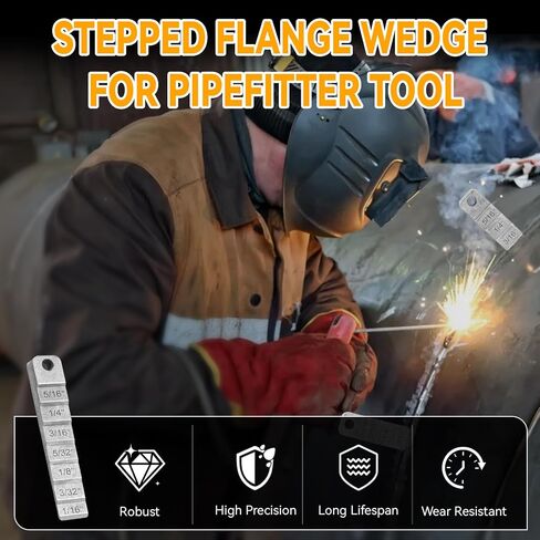 2130 Small Pipe Spacer Wedge Stepped Gauge, 3/4" X 4" Welding Wedges for Pipe Spacing Welding, Stepped Flange Wedge for Pipefitter Tool, Pipe Fitting Wedge Tool (2PCS) in Kuwait