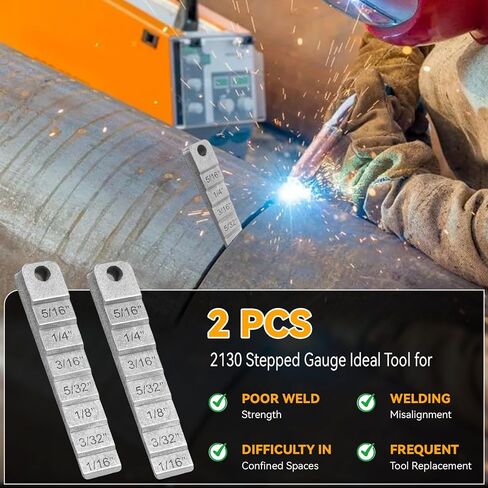 2130 Small Pipe Spacer Wedge Stepped Gauge, 3/4" X 4" Welding Wedges for Pipe Spacing Welding, Stepped Flange Wedge for Pipefitter Tool, Pipe Fitting Wedge Tool (2PCS) in Kuwait