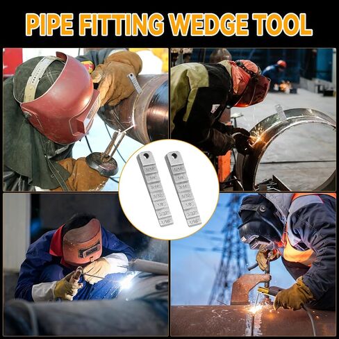 2130 Small Pipe Spacer Wedge Stepped Gauge, 3/4" X 4" Welding Wedges for Pipe Spacing Welding, Stepped Flange Wedge for Pipefitter Tool, Pipe Fitting Wedge Tool (2PCS) in Kuwait