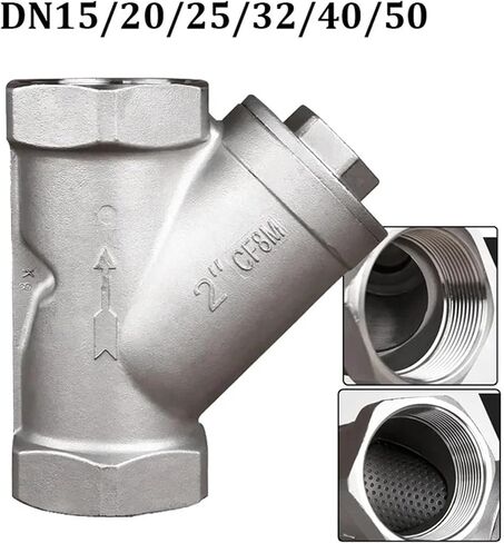1/4" 3/8" 1/2" 3/4" 1" 1-1/2" 2"-4" Female 316 304 Stainless Steel Inline Y Type Filter Strainer Valve 1pcs(1") in Kuwait