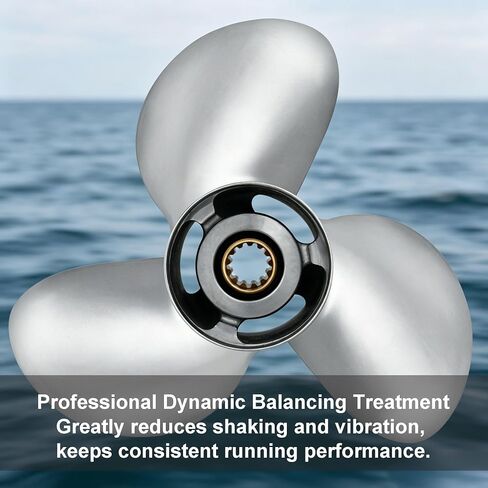 OEM الصف 3-شفرات الزئبق الفولاذ المقاوم للصدأ المروحة لمحركات القوارب الخارجية للزئبق 40HP 50HP 60HP مع علبة التروس 3-1/4 بوصة in Kuwait