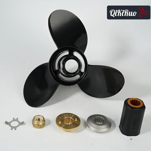 10 1/8x15 المروحة تناسب ميركوري 25/30/35/40/45/50/55/60/70/75hp، ترقية OEM 13 دعامة خارجية من الألومنيوم ذات الأسنان، RH، 48-73140A45 in Kuwait