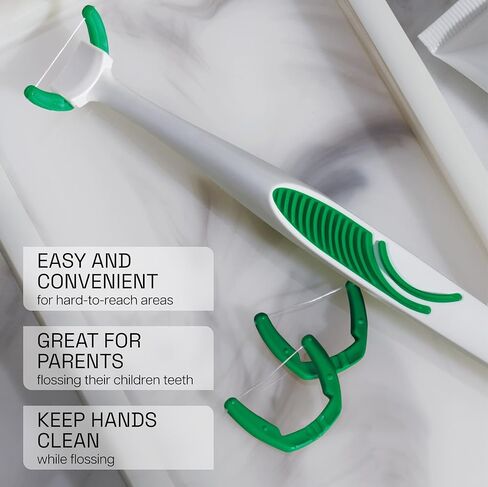 Reach Listerine Ultraclean Access Flosser Refill Heads Mint Flavor & Listerine Ultraclean Access Flosser Starter Kit Bundle | Proper & Durable Oral Care & Hygiene | Effective Plaque Removal in Kuwait
