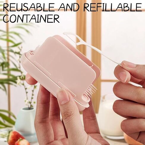 2pcs Automatic Pop-up Portable Floss Dispenser with 20pcs Dental Floss, Floss Dispenser Refillable, Travel Floss Picks Case for Home, Restaurant, and On-the-Go Oral Care (Green+Pink) in Kuwait