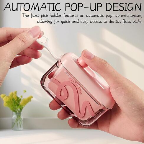 2pcs Automatic Pop-up Portable Floss Dispenser with 20pcs Dental Floss, Floss Dispenser Refillable, Travel Floss Picks Case for Home, Restaurant, and On-the-Go Oral Care (Green+Pink) in Kuwait