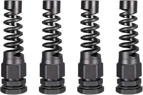 PG13.5 Cable Gland Waterproof IP68 Nylon Joint Adjustable Locknut with Strain Relief for 6-11mm Dia Wire, 4pcs in Kuwait
