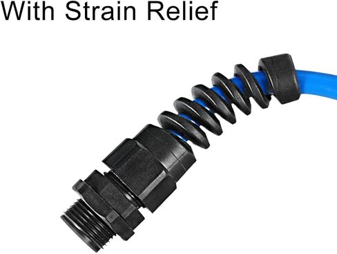 PG13.5 Cable Gland Waterproof IP68 Nylon Joint Adjustable Locknut with Strain Relief for 6-11mm Dia Wire, 4pcs in Kuwait